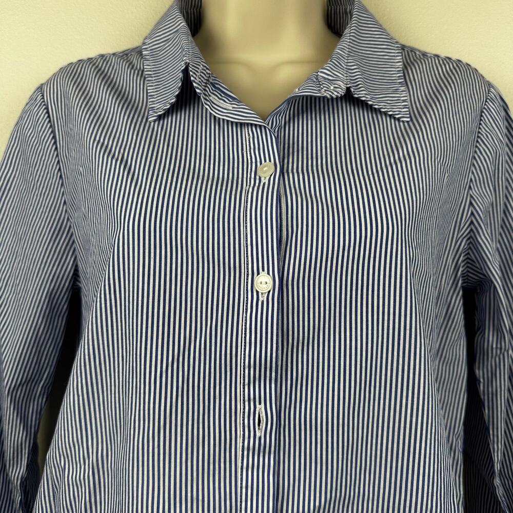 NEW Sanctuary Evereve Sorrel Tie Back Shirt Blouse Striped Nautical Blue XS - Picture 4 of 12